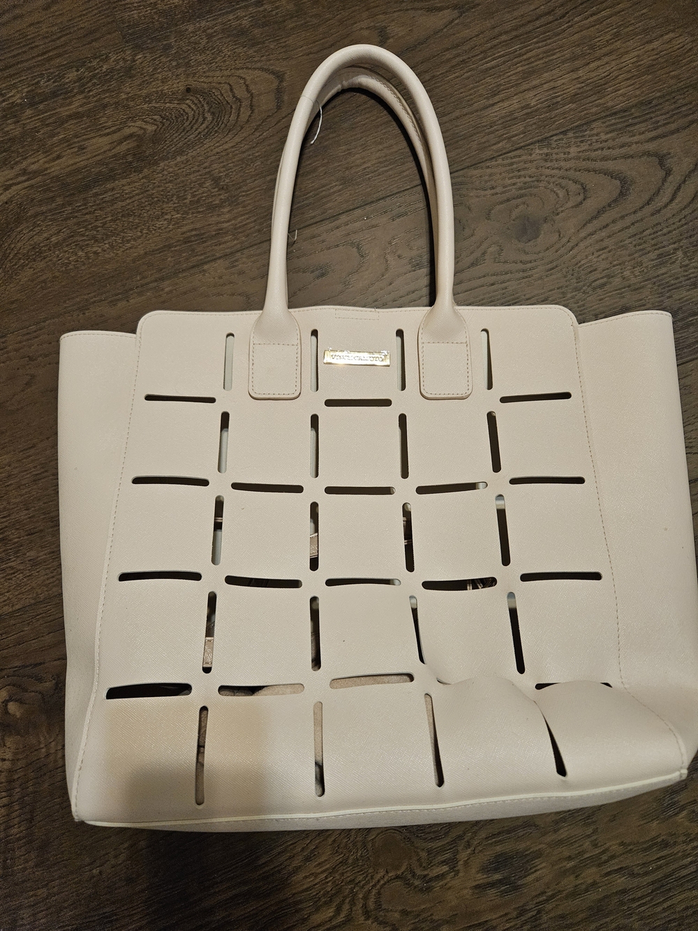 Vince Camuto Blush Pink Laser-Cut Shoulder Tote